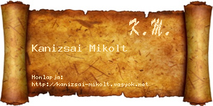 Kanizsai Mikolt névjegykártya